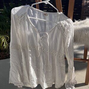 White Bellbottom Long Sleeve